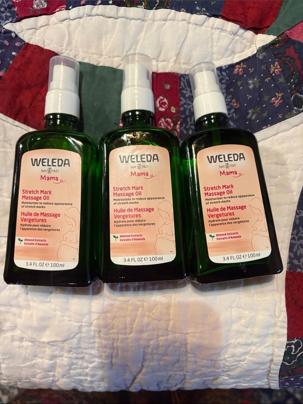 Weleda Stretch Mark Massage Oil x3 exp 6/27
